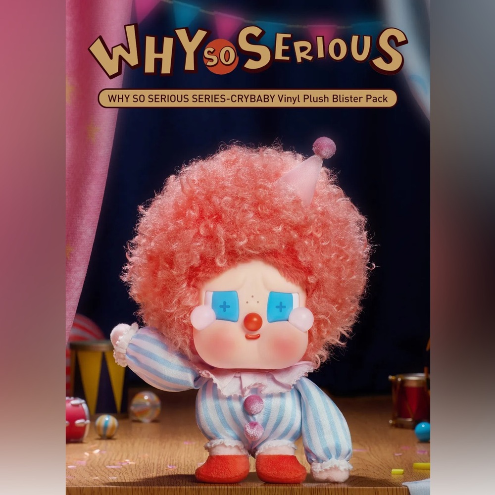 Pop Mart WHY SO SERIOUS SERIES-CRYBABY Vinyl Plush Blister Pack
